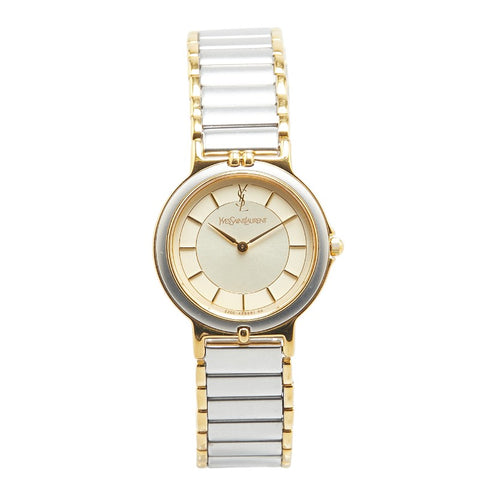 サンローラン 腕時計 228481 クオーツ ゴールド文字盤 ステンレススチール メッキ レディース SAINT LAURENT 【中古】