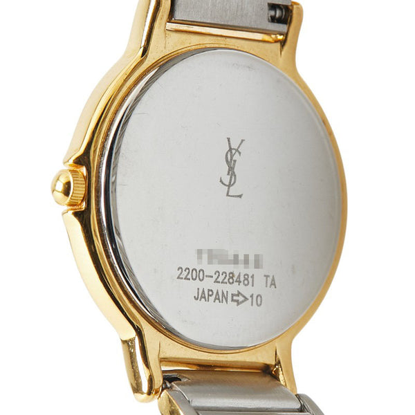 サンローラン 腕時計 228481 クオーツ ゴールド文字盤 ステンレススチール メッキ レディース SAINT LAURENT 【中古】