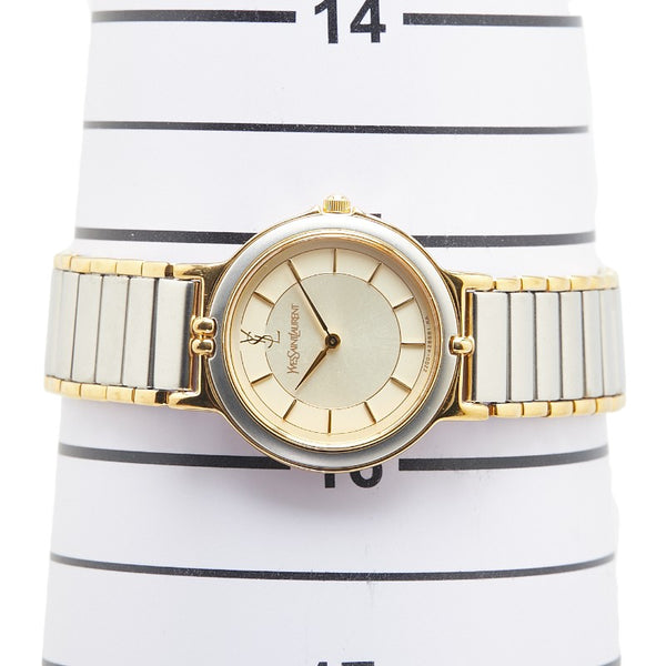 サンローラン 腕時計 228481 クオーツ ゴールド文字盤 ステンレススチール メッキ レディース SAINT LAURENT 【中古】