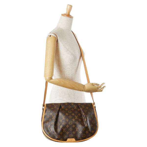 ルイ ヴィトン モノグラム メニルモンタンMM 斜めがけ ショルダーバッグ M40473 ブラウン PVC レザー レディース LOUIS VUITTON 【中古】