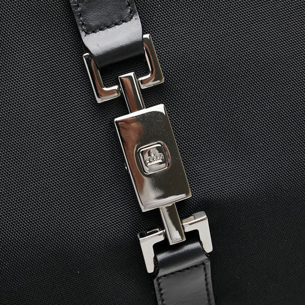 グッチ ジャッキーライン トートバッグ 002 1064 3444 ブラック キャンバス レザー レディース GUCCI 【中古】