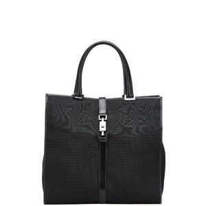 グッチ ジャッキーライン トートバッグ 002 1064 3444 ブラック キャンバス レザー レディース GUCCI 【中古】