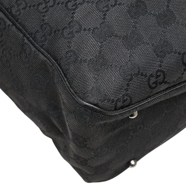グッチ GGキャンバス トートバッグ 113017 ブラック キャンバス レザー レディース GUCCI 【中古】
