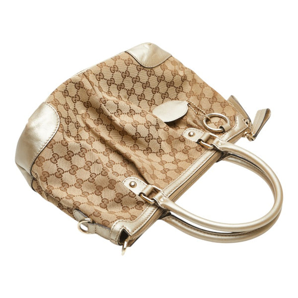グッチ GGキャンバス スーキー トートバッグ 247902 ベージュ ゴールド キャンバス レザー レディース GUCCI 【中古】
