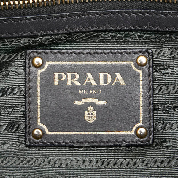 プラダ ハンドバッグ ショルダーバッグ 2WAY カーキ グレー ナイロン レザー レディース PRADA 【中古】