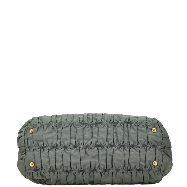 プラダ ハンドバッグ ショルダーバッグ 2WAY カーキ グレー ナイロン レザー レディース PRADA 【中古】