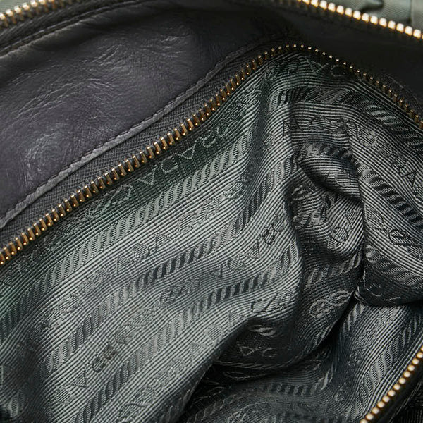 プラダ ハンドバッグ ショルダーバッグ 2WAY カーキ グレー ナイロン レザー レディース PRADA 【中古】