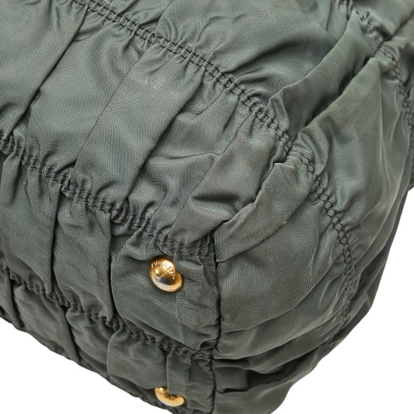 プラダ ハンドバッグ ショルダーバッグ 2WAY カーキ グレー ナイロン レザー レディース PRADA 【中古】