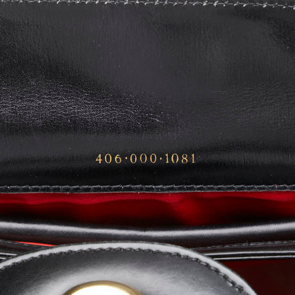 グッチ オールドグッチ ハンドバッグ 406 000 1081 ブラック ゴールド レザー レディース GUCCI 【中古】