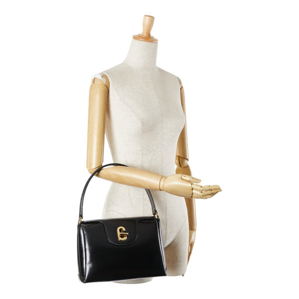 グッチ オールドグッチ ハンドバッグ 406 000 1081 ブラック ゴールド レザー レディース GUCCI 【中古】