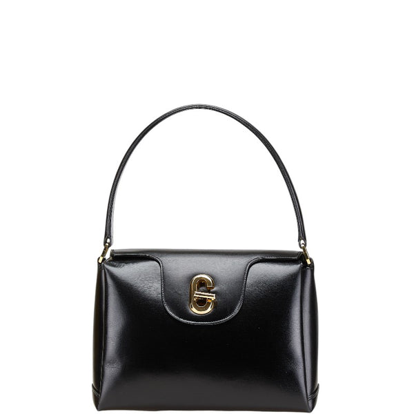 グッチ オールドグッチ ハンドバッグ 406 000 1081 ブラック ゴールド レザー レディース GUCCI 【中古】