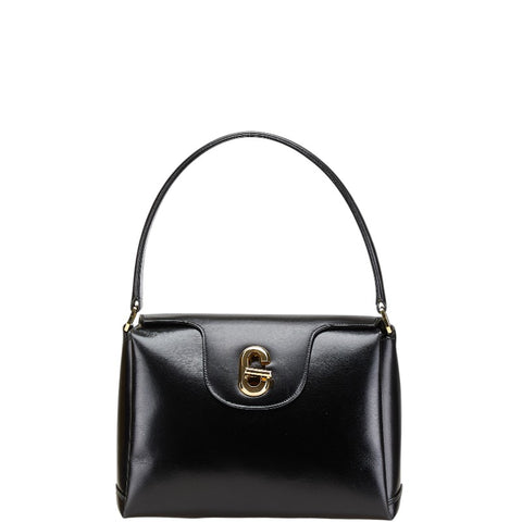 グッチ オールドグッチ ハンドバッグ 406 000 1081 ブラック ゴールド レザー レディース GUCCI 【中古】