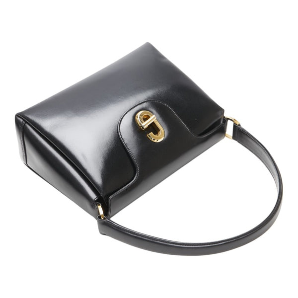 グッチ オールドグッチ ハンドバッグ 406 000 1081 ブラック ゴールド レザー レディース GUCCI 【中古】