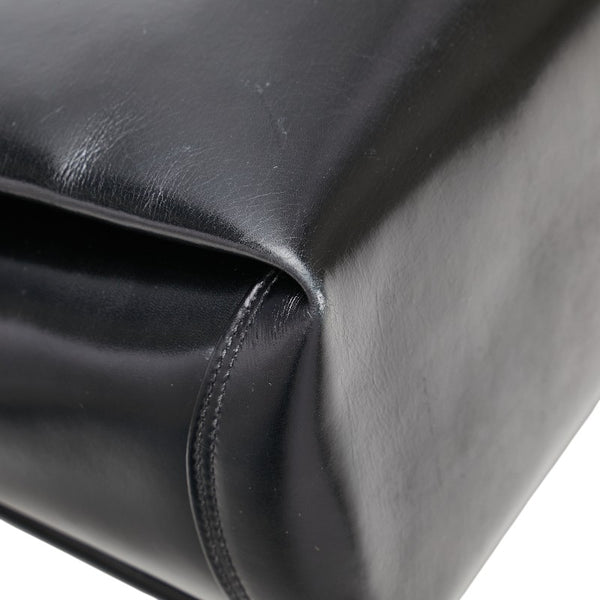 グッチ オールドグッチ ハンドバッグ 406 000 1081 ブラック ゴールド レザー レディース GUCCI 【中古】