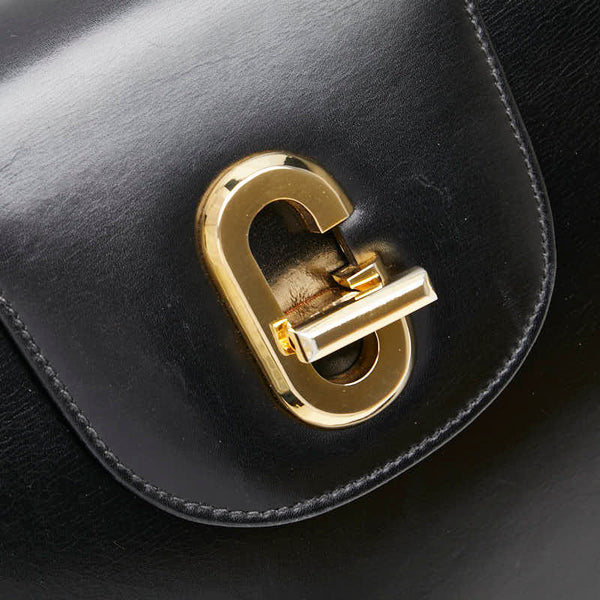 グッチ オールドグッチ ハンドバッグ 406 000 1081 ブラック ゴールド レザー レディース GUCCI 【中古】