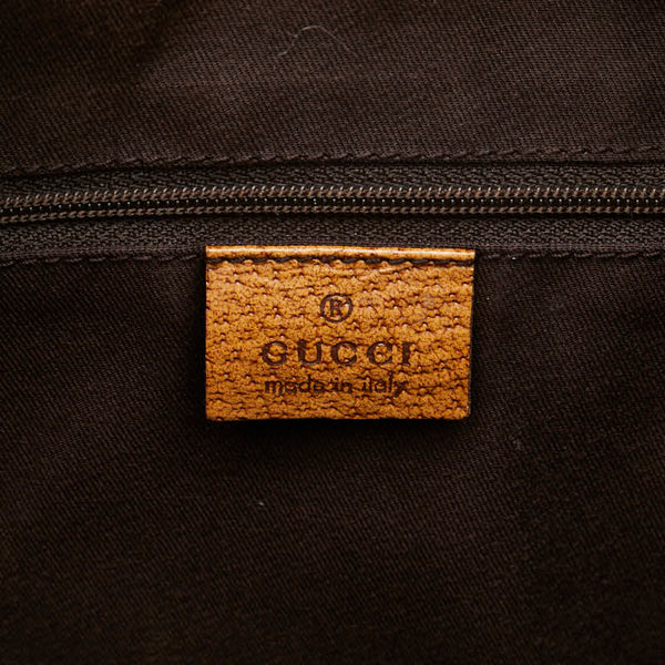 グッチ GGキャンバス ハンドバッグ ミニボストンバッグ 113009 ベージュ ブラウン キャンバス レザー レディース GUCCI 【中古】