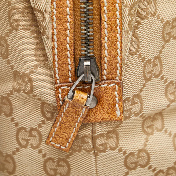 グッチ GGキャンバス ハンドバッグ ミニボストンバッグ 113009 ベージュ ブラウン キャンバス レザー レディース GUCCI 【中古】