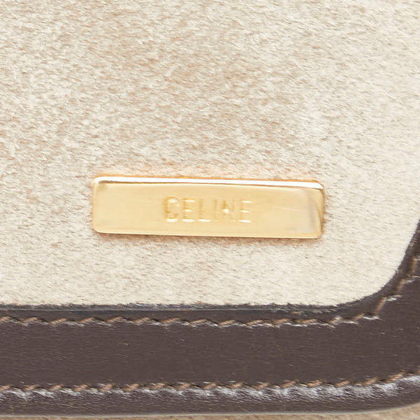 セリーヌ ジュエリーポーチ ブラウン スウェード レザー レディース CELINE 【中古】