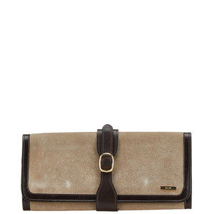 セリーヌ ジュエリーポーチ ブラウン スウェード レザー レディース CELINE 【中古】