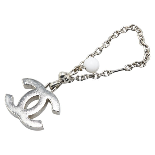 シャネル ココマーク チェーン チャーム キーホルダー シルバー メタル フェイクパール レディース CHANEL 【中古】