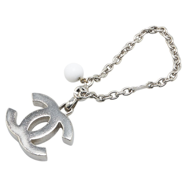 シャネル ココマーク チェーン チャーム キーホルダー シルバー メタル フェイクパール レディース CHANEL 【中古】