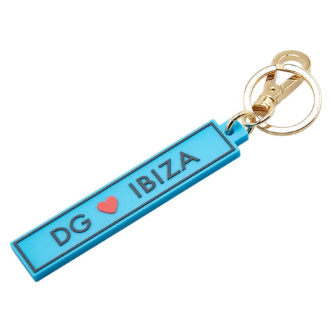 ドルチェアンドガッバーナ キーホルダー キーリング BI1386 ライトブルー マルチカラー ラバー メッキ レディース DOLCE&GABBANA 【中古】