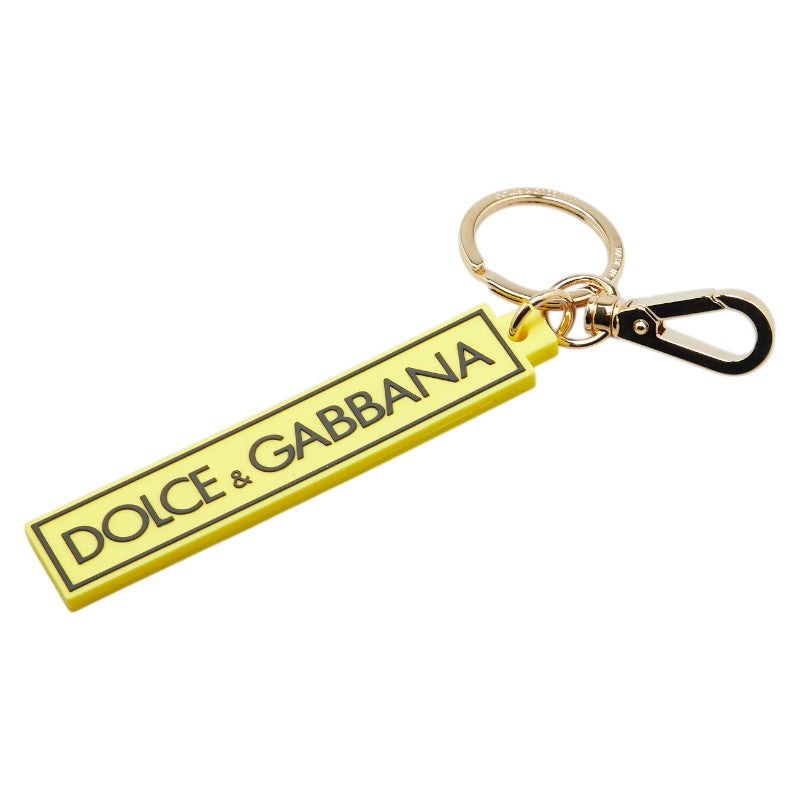 ドルチェアンドガッバーナ キーホルダー キーリング BI1386 イエロー マルチカラー ラバー メッキ レディース DOLCE&GABBANA 【中古】