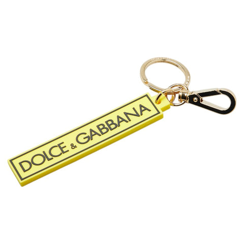 ドルチェアンドガッバーナ キーホルダー キーリング BI1386 イエロー マルチカラー ラバー メッキ レディース DOLCE&GABBANA 【中古】