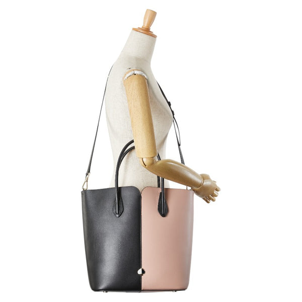 ケイトスペード ロゴ ハンドバッグ ショルダーバッグ 2WAY ブラック ピンク レザー レディース Kate Spade 【中古】