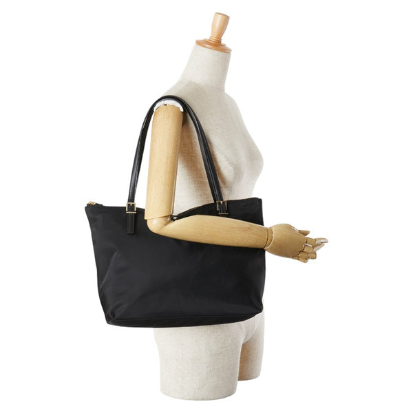 ケイトスペード ロゴ トートバッグ ハンドバッグ ブラック ナイロン レザー レディース Kate Spade 【中古】