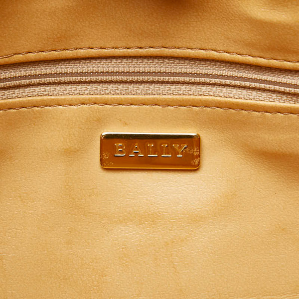 バリー ロゴ ハンドバッグ ブラウン PVC レザー レディース BALLY 【中古】