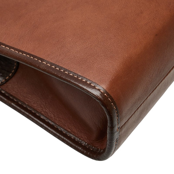 バリー ロゴ クラッチバッグ ブラウン レザー レディース BALLY 【中古】