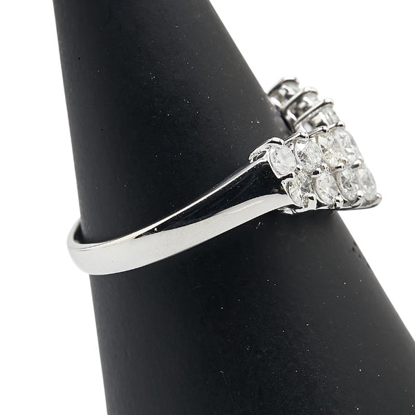 Pt900 プラチナ ダイヤ1.00ct V字 リング 指輪 レディース 13号 【中古】