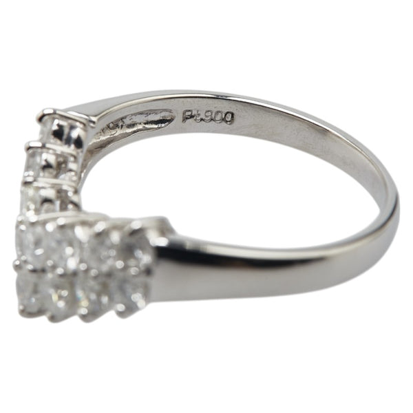 Pt900 プラチナ ダイヤ1.00ct V字 リング 指輪 レディース 13号 【中古】
