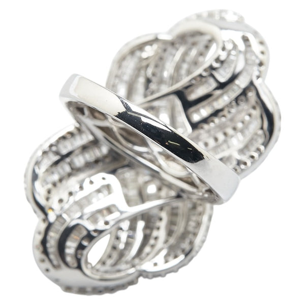 K18WG ホワイトゴールド ダイヤ3.30ct リング 指輪 レディース 19号 【中古】