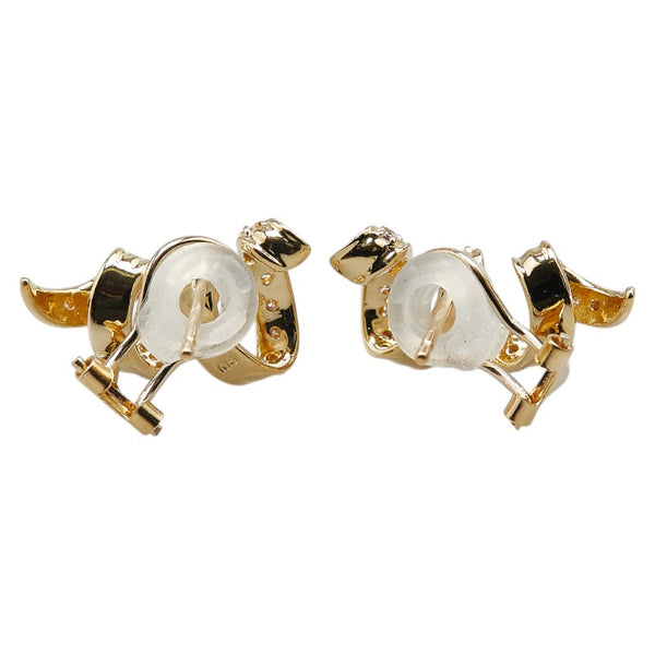 K18YG イエローゴールド ダイヤ0.30ct トルネード ピアス レディース 【中古】