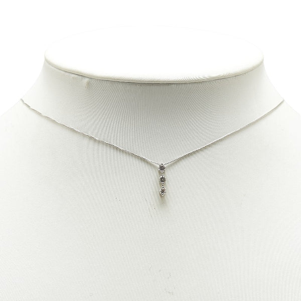Pt900 プラチナ Pt850 プラチナ ダイヤ0.30ct 3P ダイヤ ペンダントネックレス レディース 【中古】