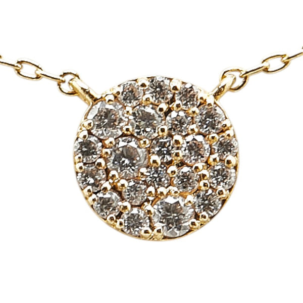 K18YG イエローゴールド ダイヤ0.11ct ネックレス レディース 【中古】