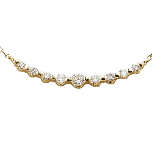 オンワード K18YG イエローゴールド ダイヤ0.23ct ネックレス レディース ONWARD 【中古】