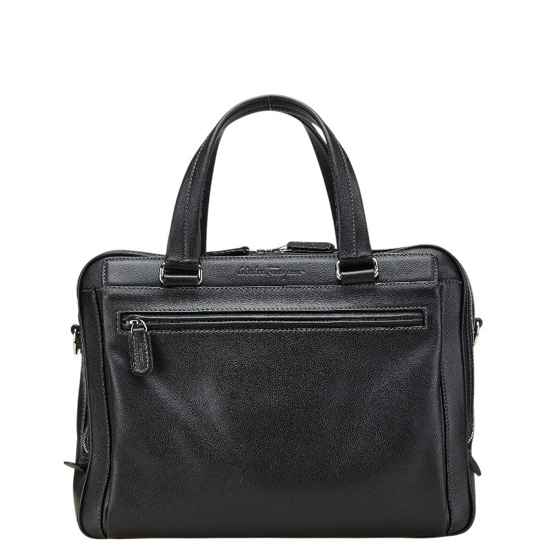 サルヴァトーレフェラガモ ビジネスバッグ ブラック レザー メンズ Salvatore Ferragamo 【中古】