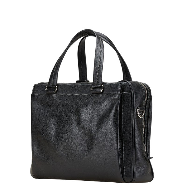 サルヴァトーレフェラガモ ビジネスバッグ ブラック レザー メンズ Salvatore Ferragamo 【中古】