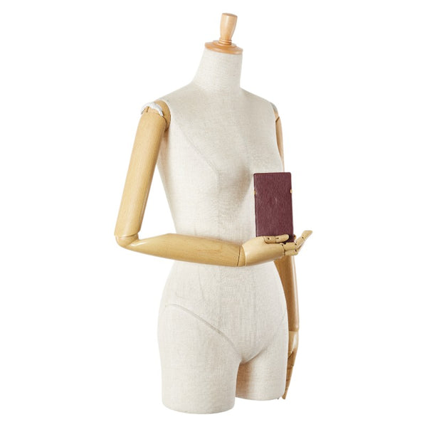 カルティエ マストライン メガネケース ワインレッド ボルドー レザー レディース CARTIER 【中古】