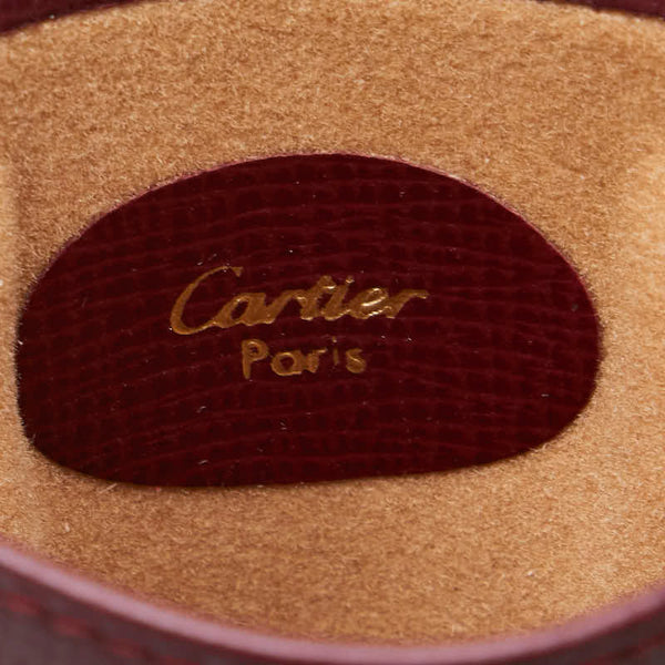 カルティエ マストライン メガネケース ワインレッド ボルドー レザー レディース CARTIER 【中古】