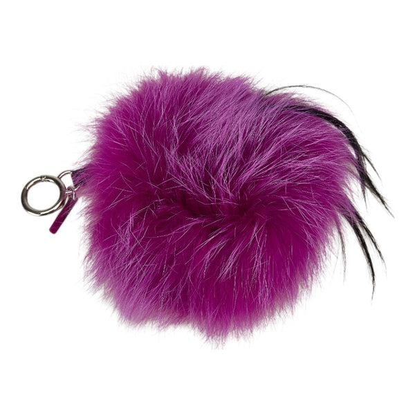 フェンディ バッグバグズ モンスター バッグチャーム キーホルダー パープル マルチカラー ファー レザー レディース FENDI 【中古】