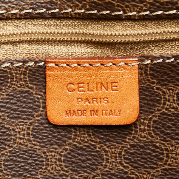 セリーヌ マカダム ハンドバッグ トートバッグ ブラウン PVC レザー レディース CELINE 【中古】