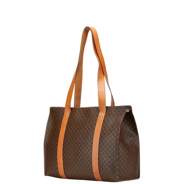 セリーヌ マカダム ハンドバッグ トートバッグ ブラウン PVC レザー レディース CELINE 【中古】