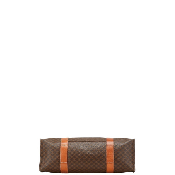 セリーヌ マカダム ハンドバッグ トートバッグ ブラウン PVC レザー レディース CELINE 【中古】