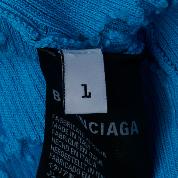 バレンシアガ タートルネック オーバーサイズセーター サイズ：L 719056 ライトブルー レーヨン ナイロン レディース BALENCIAGA 【中古】
