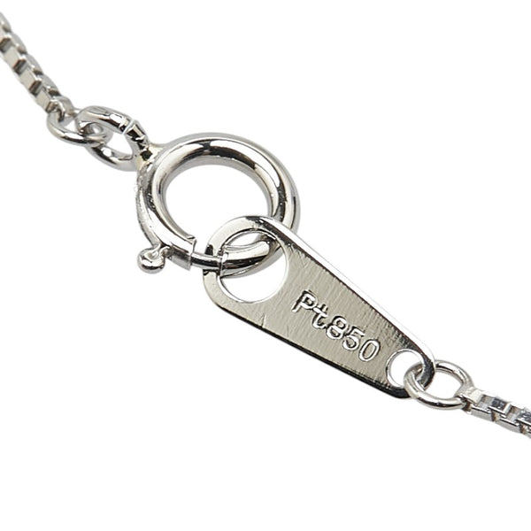 Pt900 プラチナ Pt850 プラチナ ダイヤ0.189ct ベネチアンチェーン ネックレス レディース 【中古】