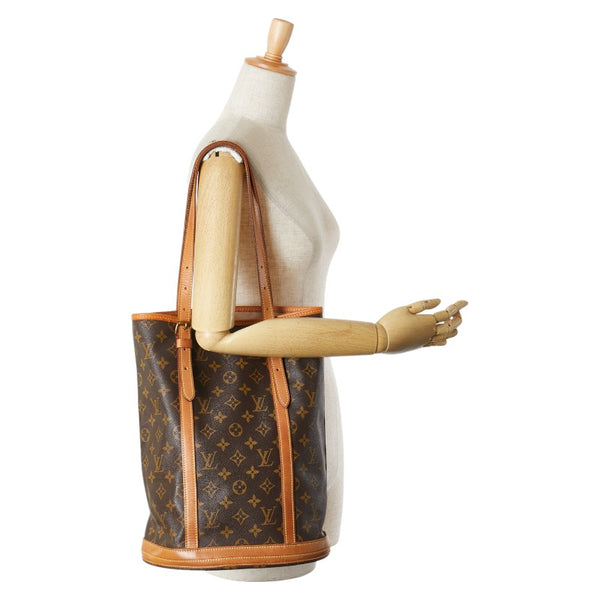 ルイ ヴィトン モノグラム バケットGM トートバッグ ショルダーバッグ M42236 ブラウン PVC レザー レディース LOUIS VUITTON 【中古】
